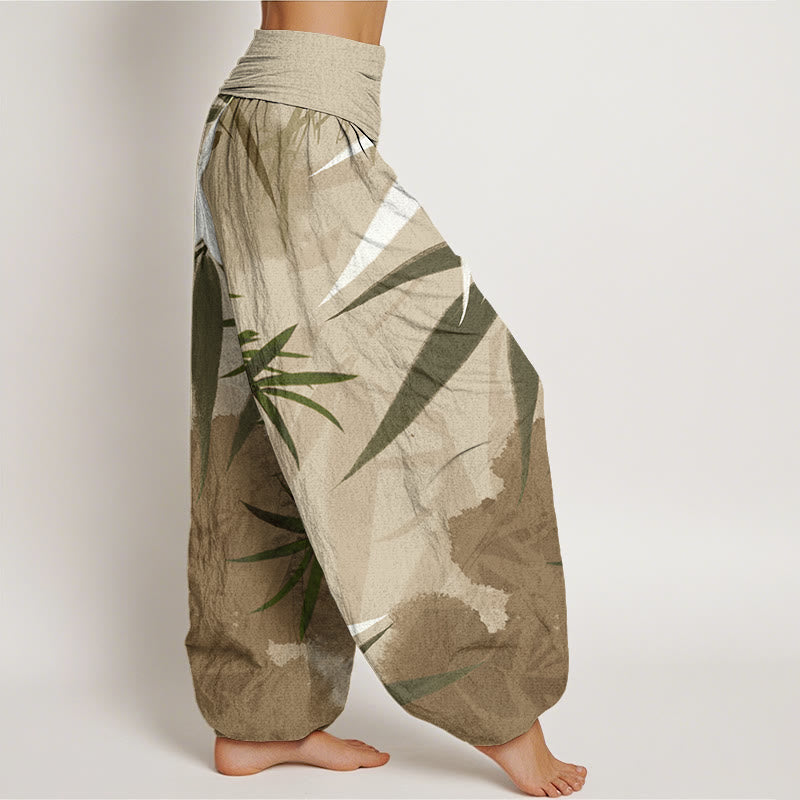 Casual Bamboo Women's Elastic Waist Harem Pants