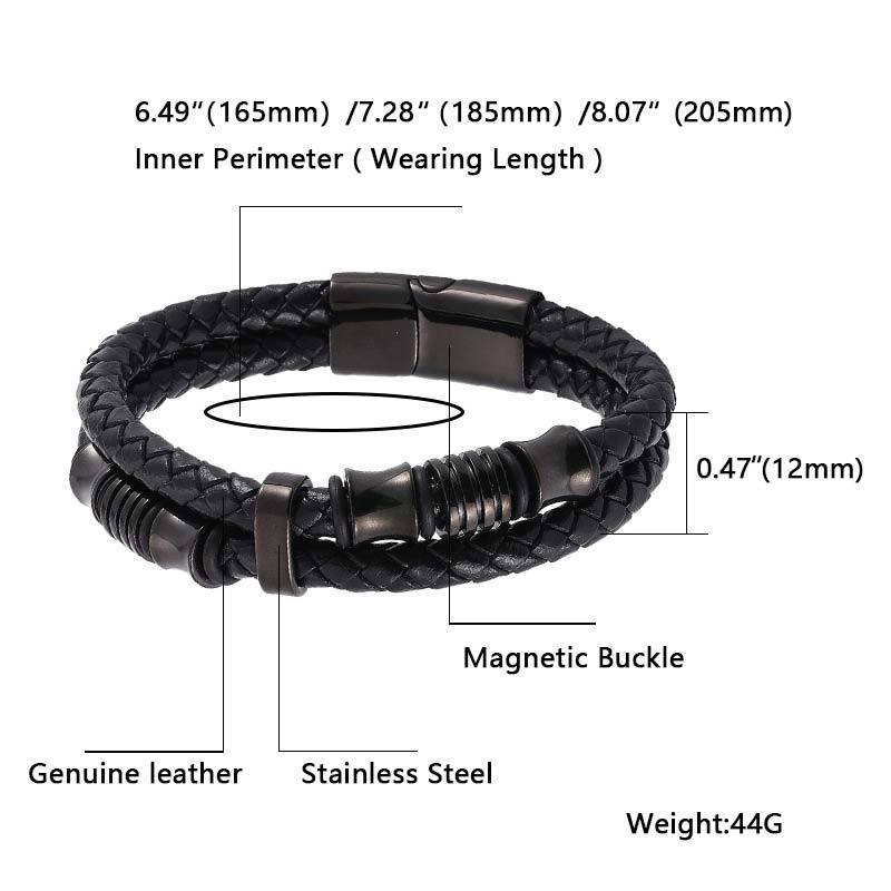 Layered Leather Weave Fortune Bracelet