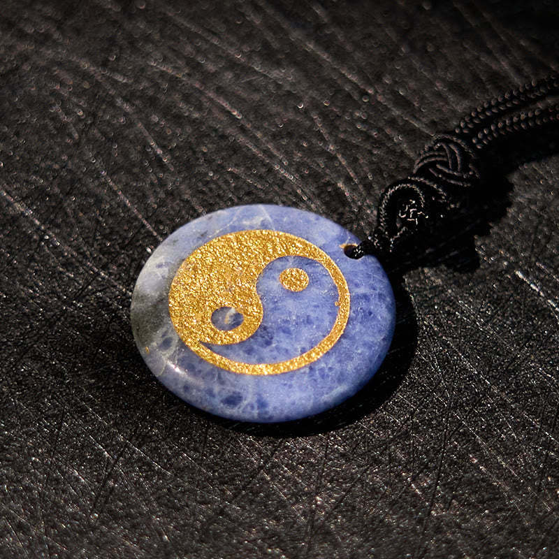 Various Crystal Amethyst Tiger Eye Green Aventurine Yin Yang Spiritual Necklace Pendant