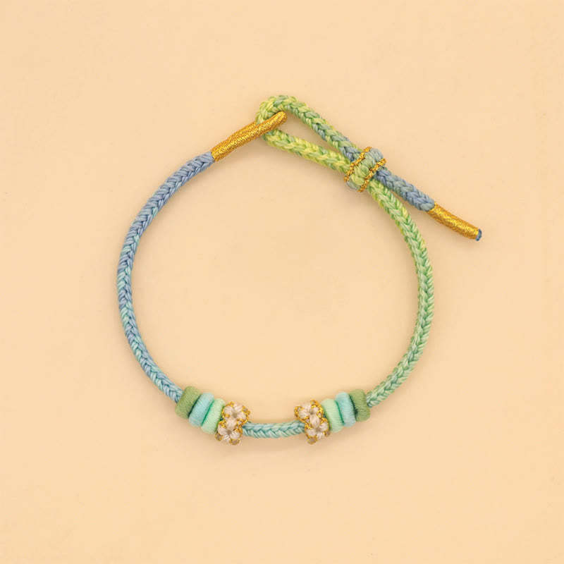 Handmade Eight Thread Peace Knot Peach Blossom Knot Luck Rope Braided Bracelet