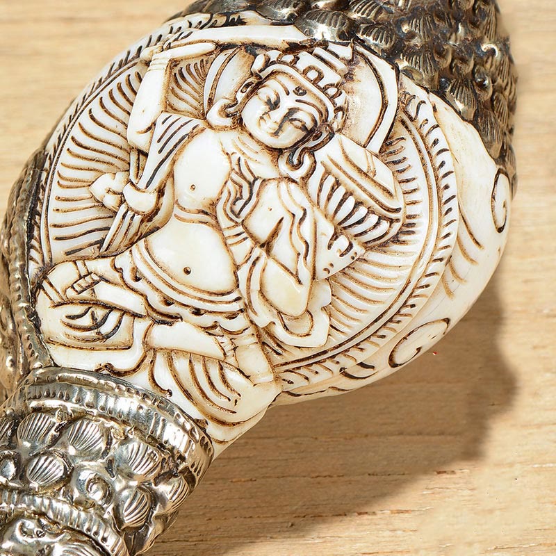 Tibetan Handmade Engraved Shankha mystic zen Conch Shell Wealth Positive Decoration