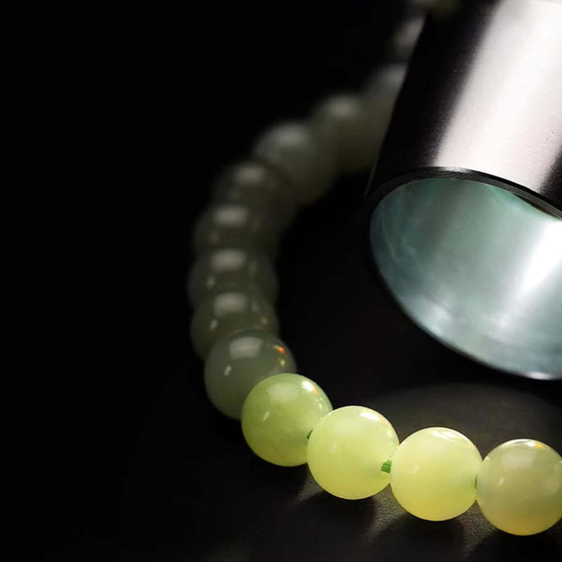Natural Hetian Jade Agate Rabbit Copper Coin Luck Bracelet