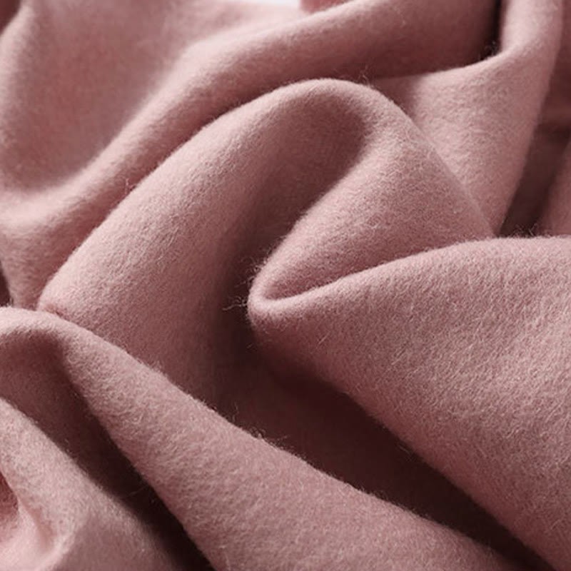 Wool Shawl Red Peony Embroidery Tassel Winter Cozy Travel Scarf Wrap
