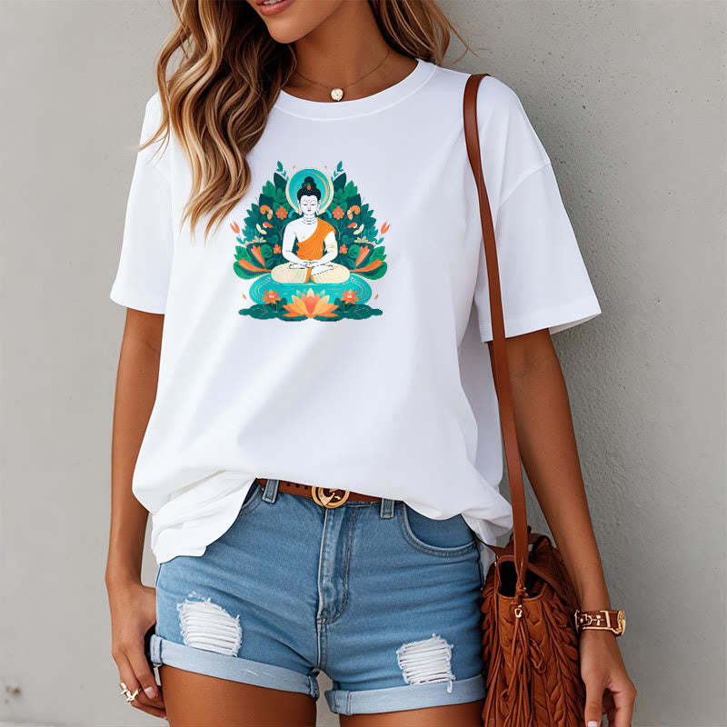 Flower Grass Lotus Bodhisattva Tee T-shirt