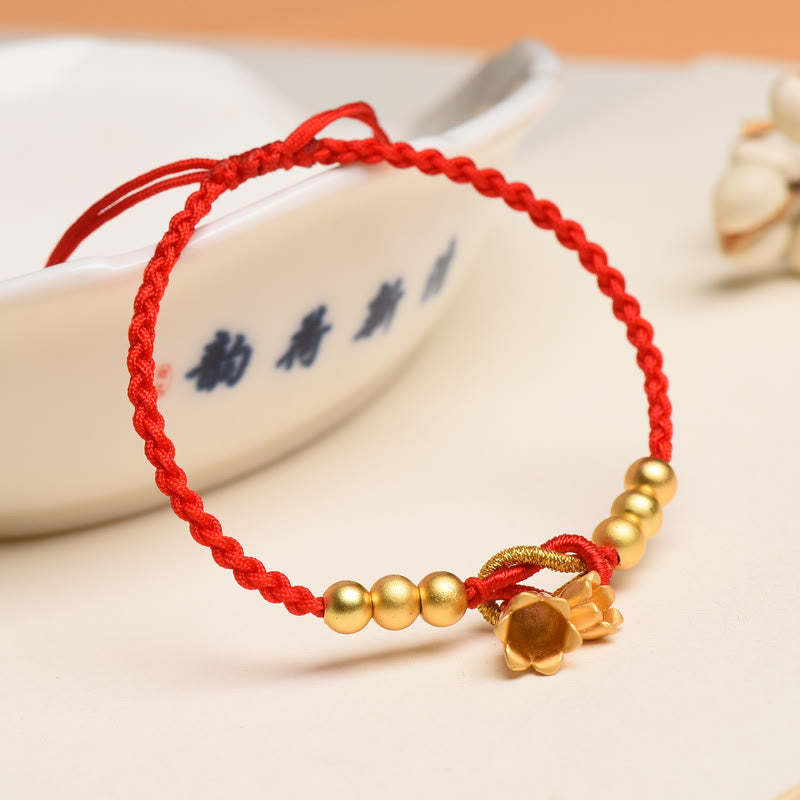 Handcrafted Lily Of The Valley Flower Charm Design Luck Protection Braided Bracelet