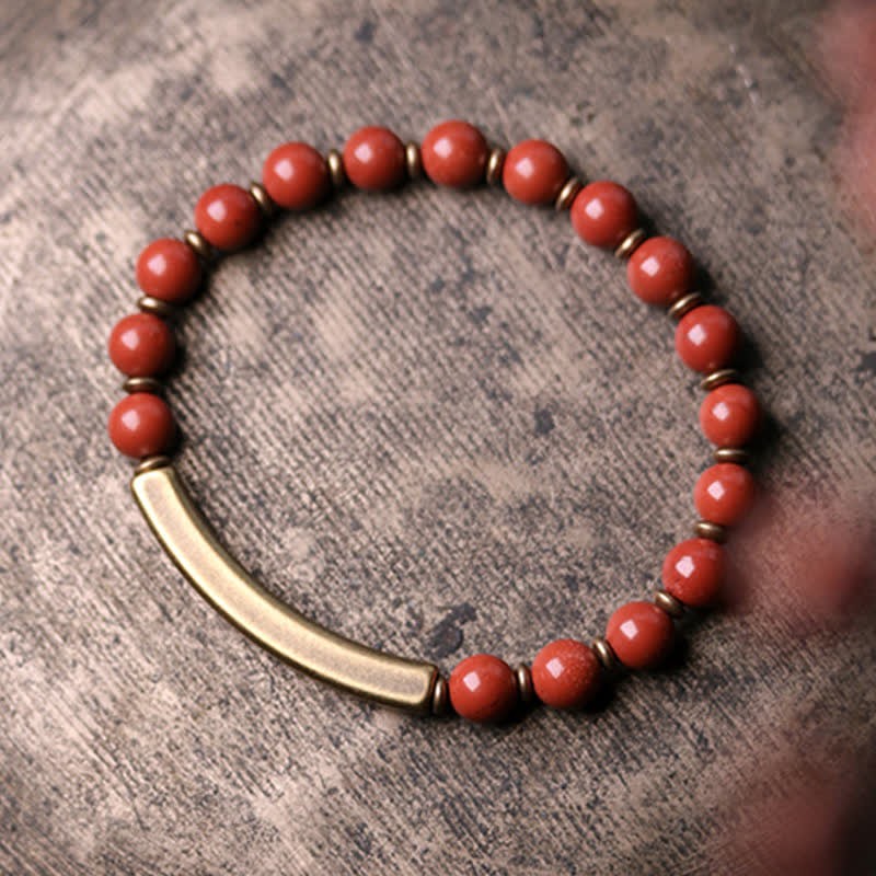 Red Jasper Moss Agate Black Obsidian Crystal Copper Peace Couple Bracelet
