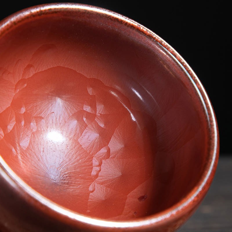 Handmade Chinese Jianzhan Lotus Design Ceramic Teacup Kung Fu Tea Cup