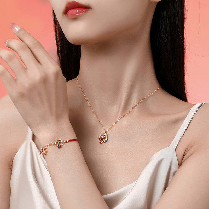 925 Sterling Silver Year Of The Dragon Koi Fish Fu Character Luck Necklace Pendant Bracelet