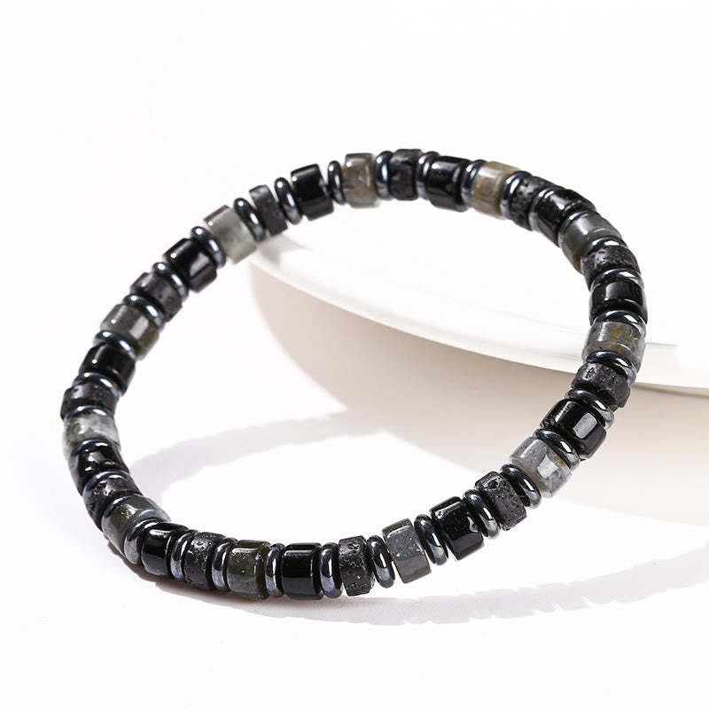 Hematite Turquoise Lazurite Lava Rock Black Glitter Stone Support Bracelet
