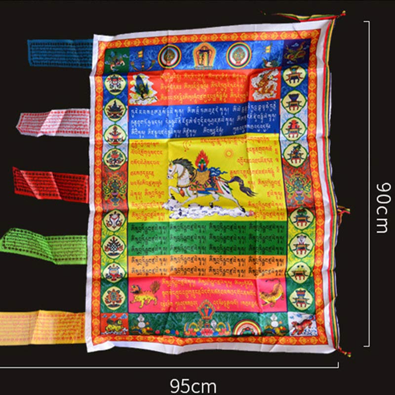 Tibetan Colorful Windhorse Protection Outdoor Prayer Flag Decoration (Extra 35% Off | USE CODE: FS35)