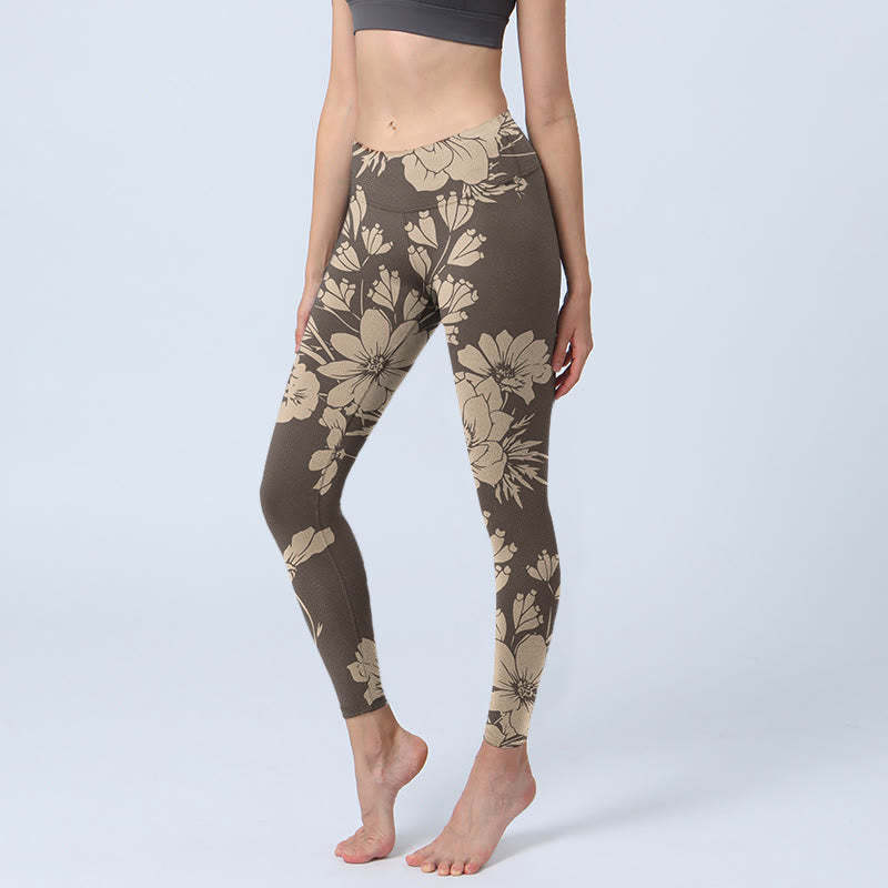 Flowers Blossom Print Sports Fitness Leggings Women's Yoga Pants