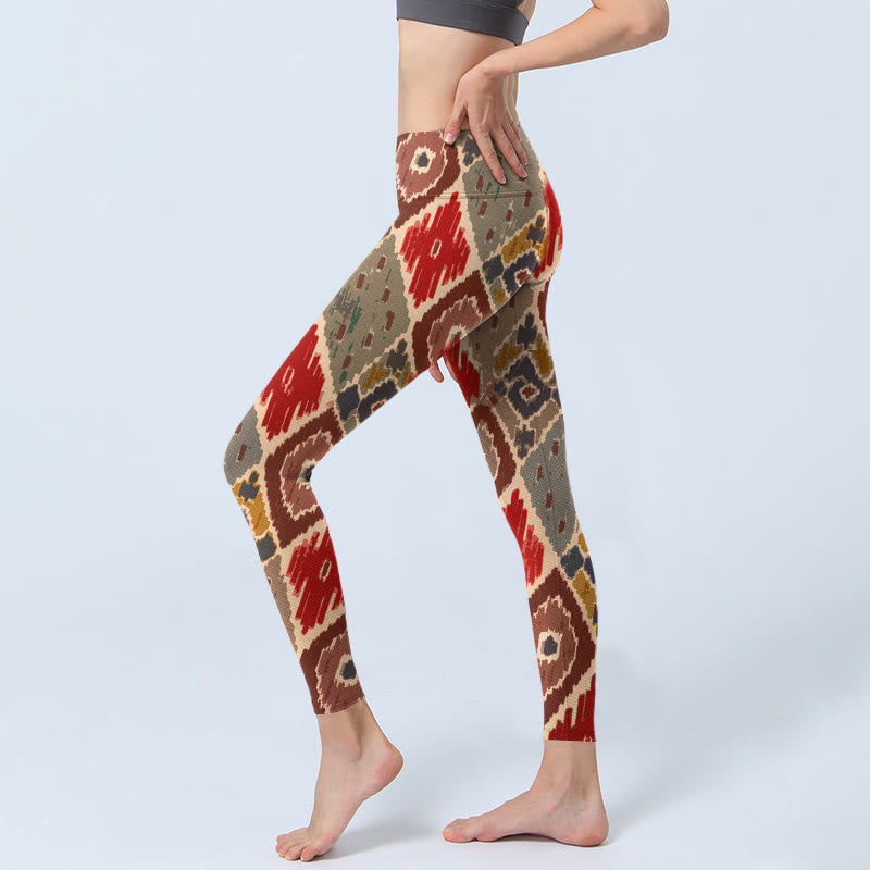 Plaid Printed Gym Leggings Women's Yoga Pants