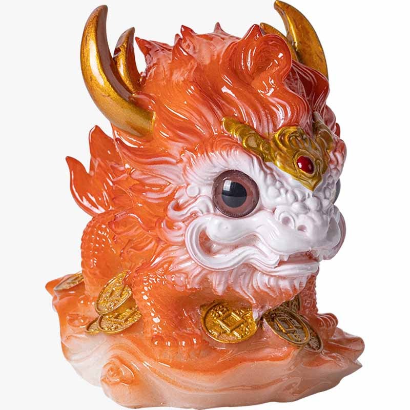 Color Changing Small Kirin Resin Tea Pet Home Figurine Decoration