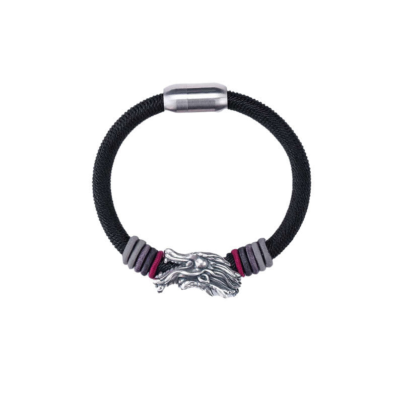 999 Sterling Silver Dragon Luck Handcrafted Braided Child Adult Bracelet (Extra 30% Off | USE CODE: FS30)