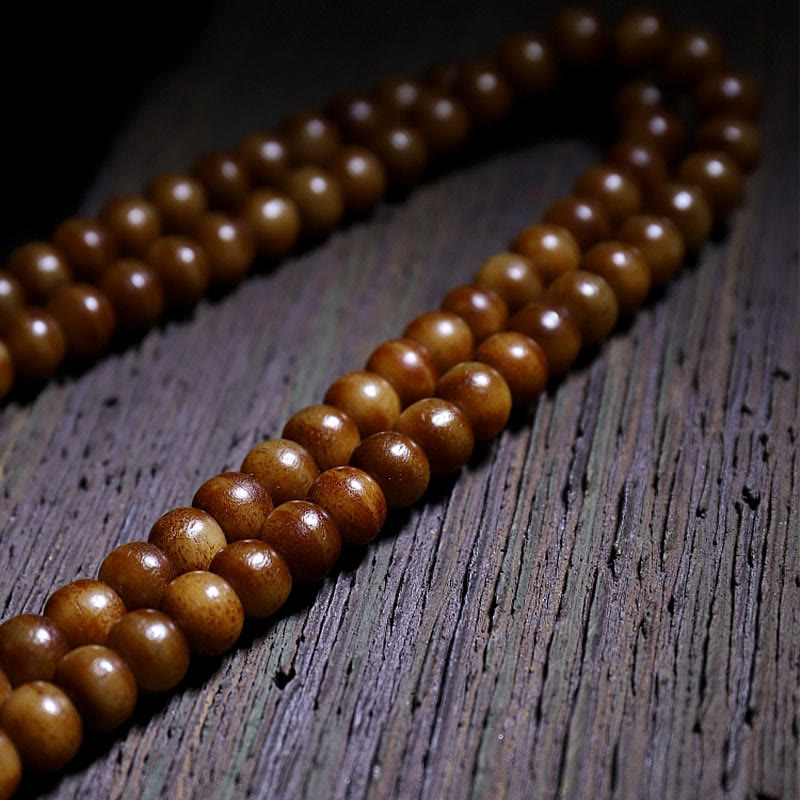 Tibet 108 Mala Beads Yak Bone Three-eyed Dzi Bead Keep Away Evil Spirits Bracelet
