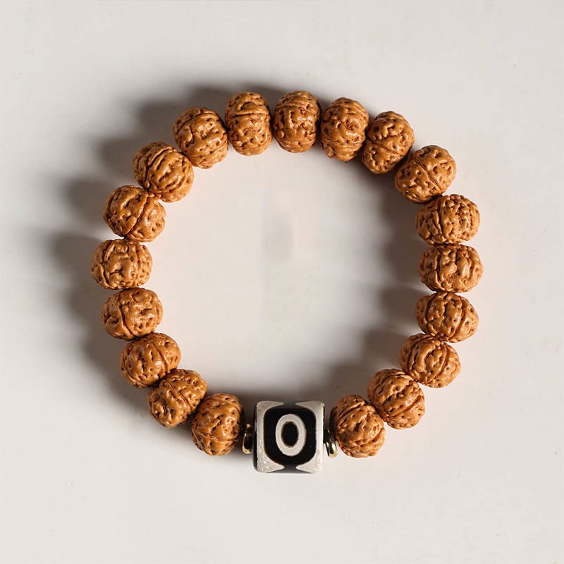 Bodhi Seed Three-eyed Dzi Bead mystic zen Hand Charm Wealth Bracelet