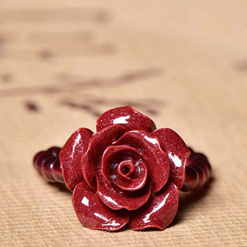 Cinnabar Rose Garnet Beads Concentration Ring