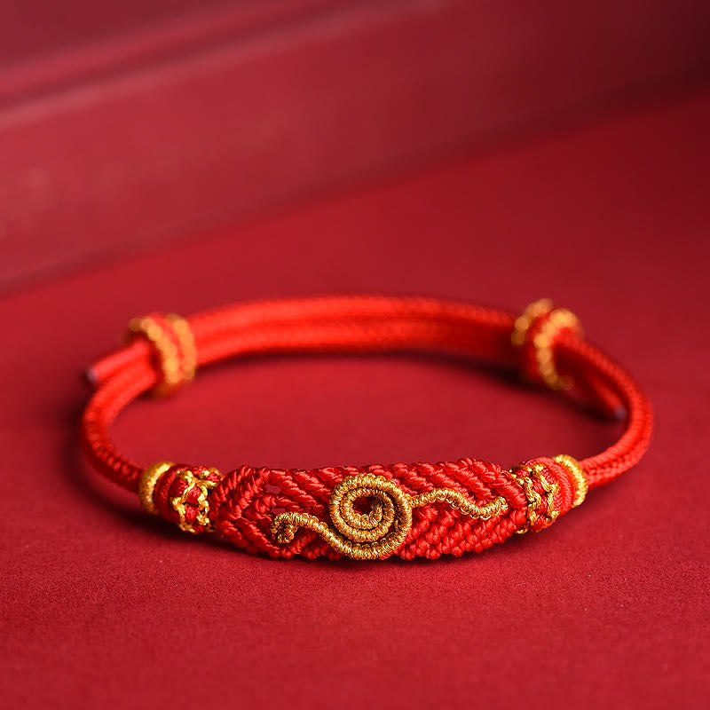 Handmade Red String Eight Thread Peace Knot Year Of The Snake Protection Luck Braided Bracelet