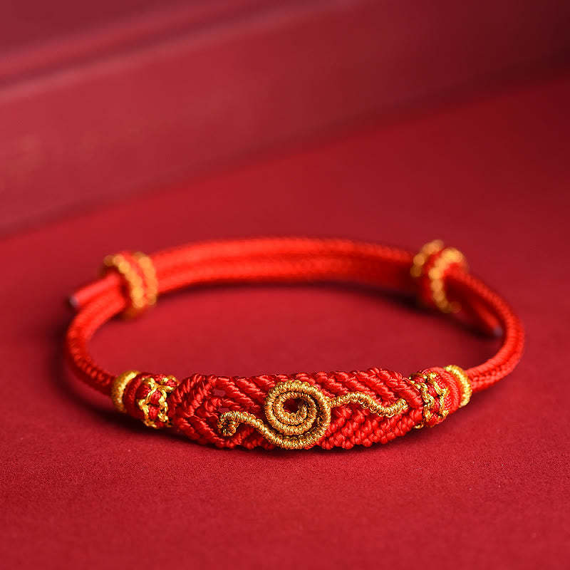 Handmade Red String Eight Thread Peace Knot Year Of The Snake Protection Luck Braided Bracelet
