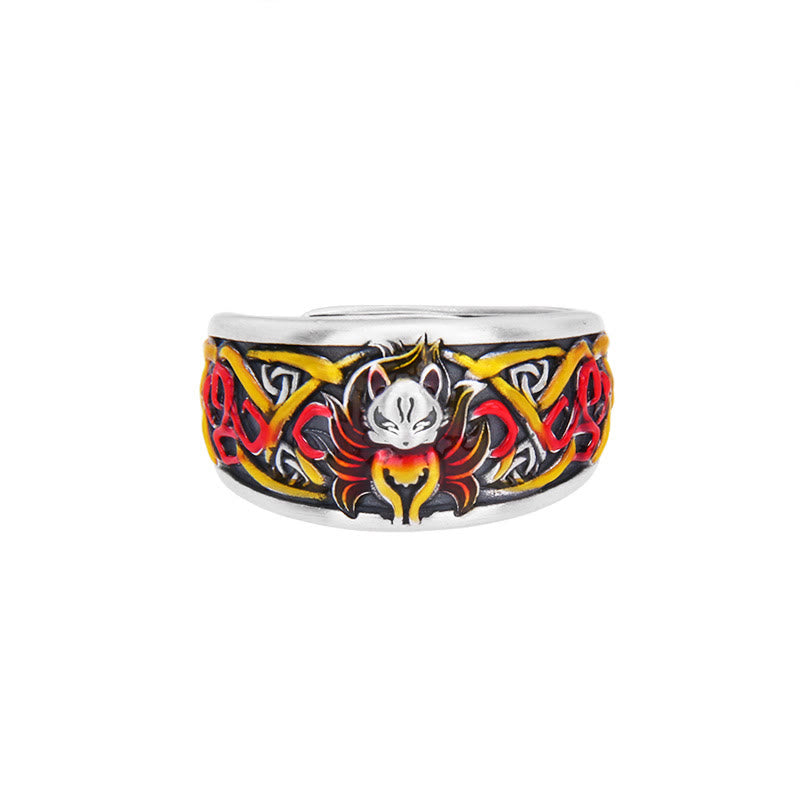 999 Sterling Silver Nine Tailed Fox Success Protection Ring