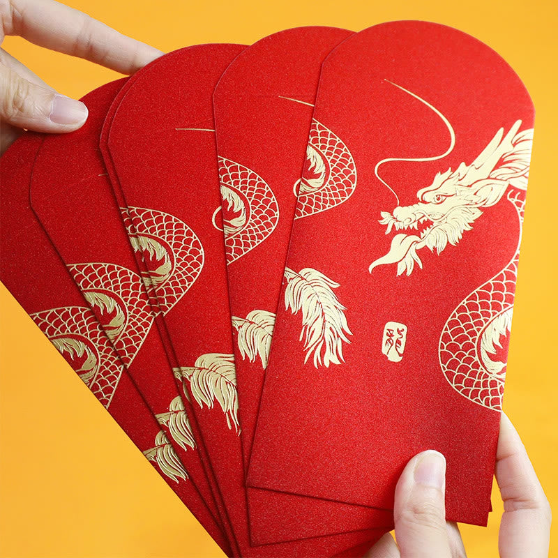 6Pcs Chinese Red Envelope Year of the Dragon Lucky Money Envelopes 2024 Chinese New Year Dragon Year Envelope