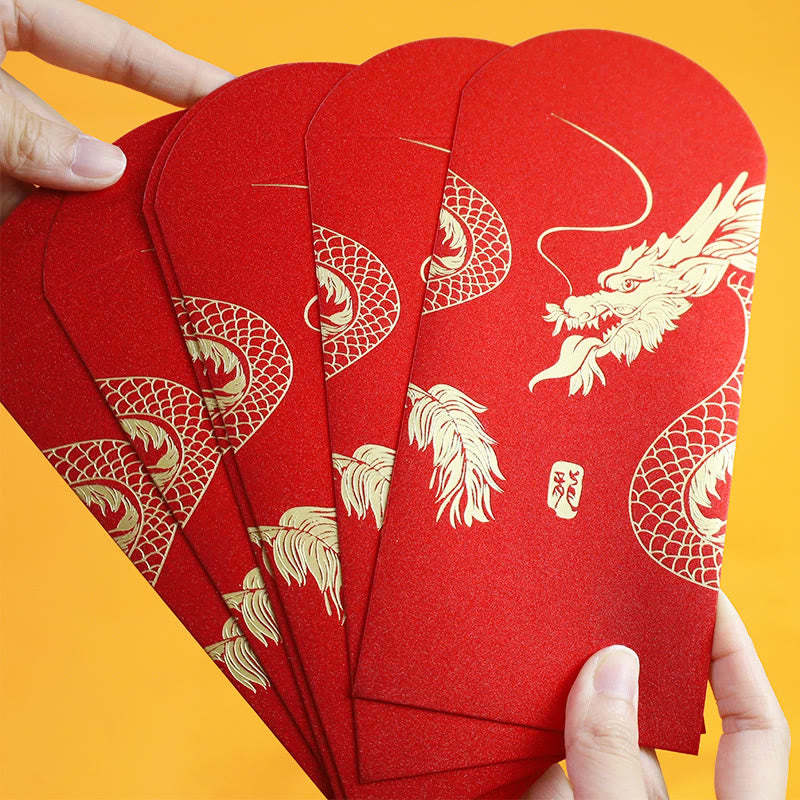6Pcs Chinese Red Envelope Year of the Dragon Lucky Money Envelopes 2024 Chinese New Year Dragon Year Envelope