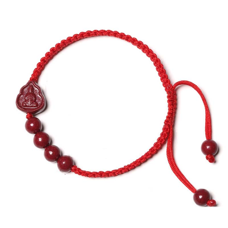 Laughing mystic zen Avalokitesvara Cinnabar Blessing String Bracelet