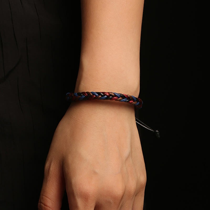 Handmade Eight Thread Peace Knot Wax Cord Rope Braided Bracelet