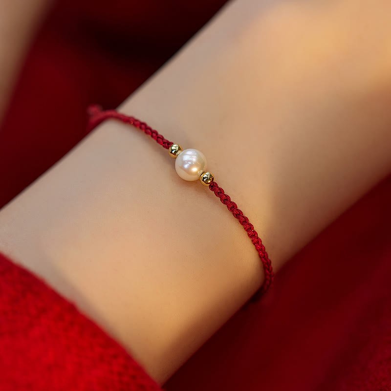 Natural Pearl Bead Luck Braid String Bracelet