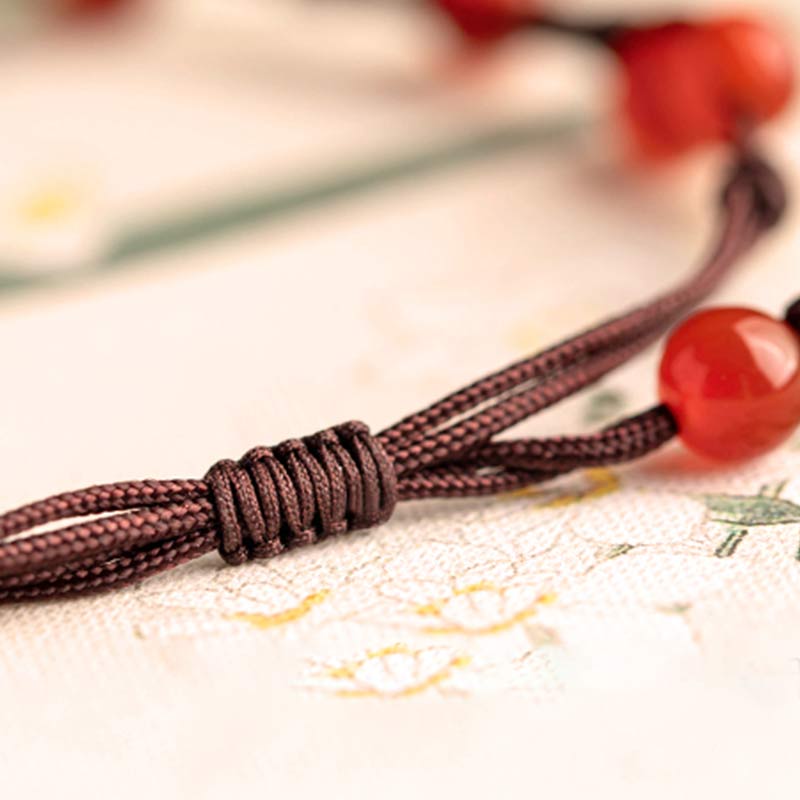 Red Agate Moss Agate Cinnabar Calm Bracelet