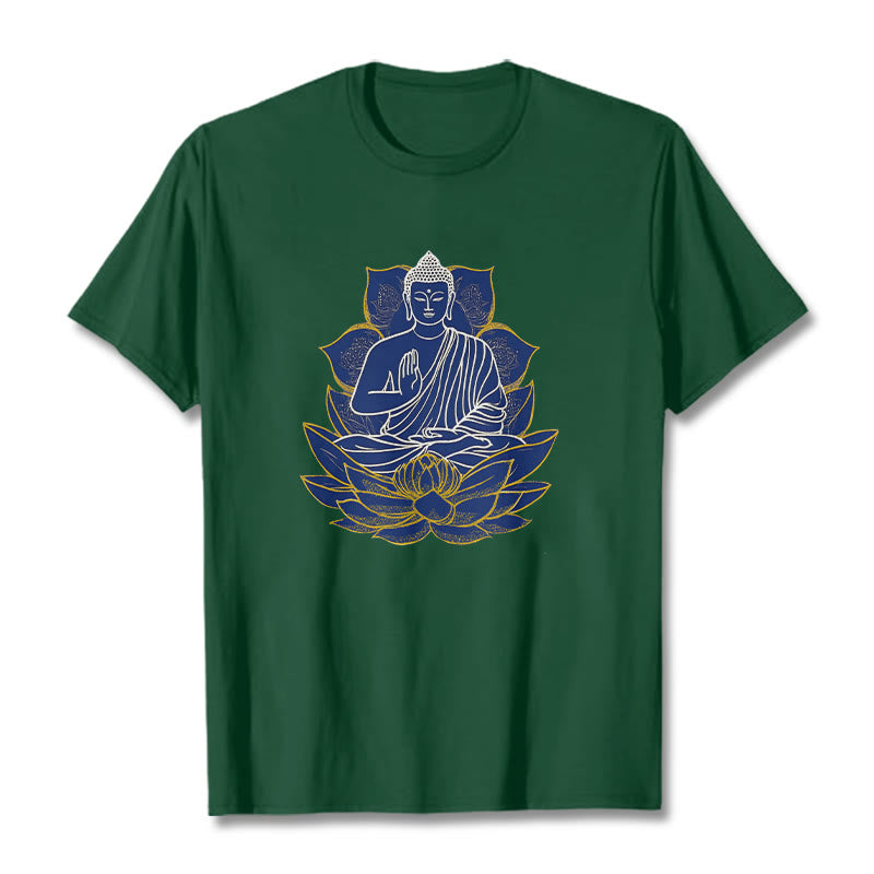 mystic zen Sitting On The Lotus Cotton Tee T-shirt