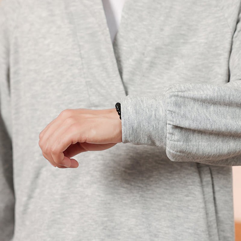 Fall Simple V-Neck Men's Sweatshirt Cotton Pullover With Pockets