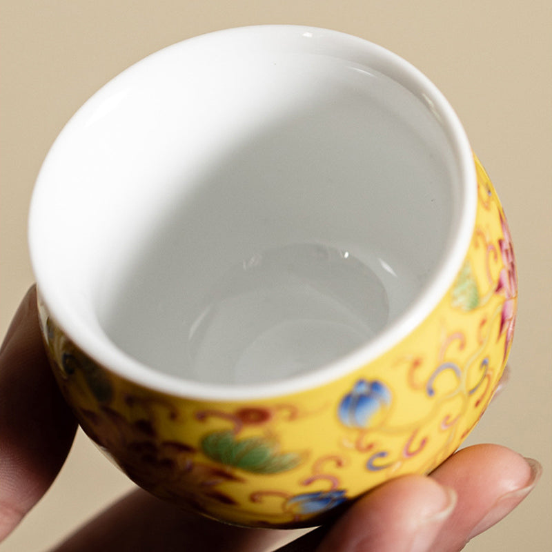 Lotus Flower Pod Pattern Ceramic Teacup Kung Fu Tea Cup 80ml