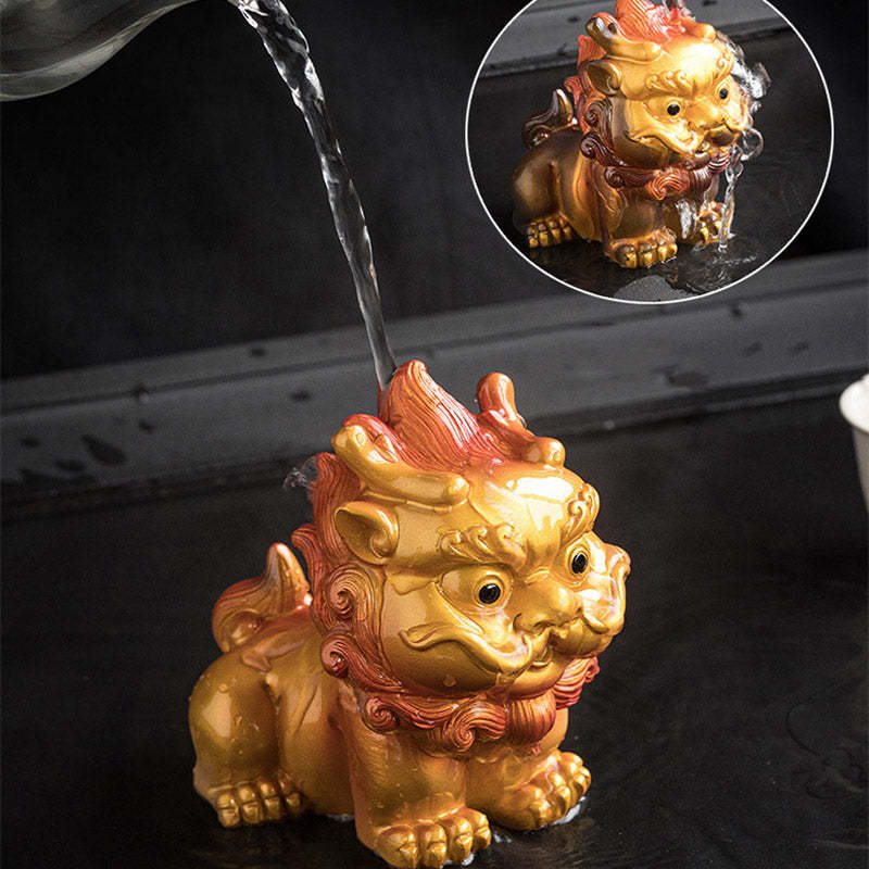 Color Changing Small PiXiu Resin Tea Pet Wealth Home Figurine Decoration