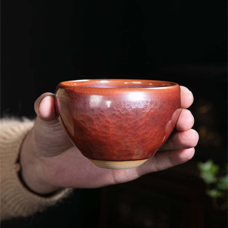 Handmade Chinese Jianzhan Lotus Design Ceramic Teacup Kung Fu Tea Cup