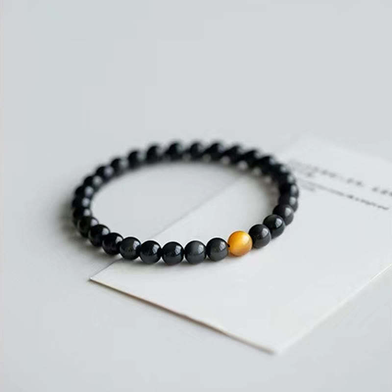 Natural Rainbow Obsidian Tiger Eye Positive Love Bracelet