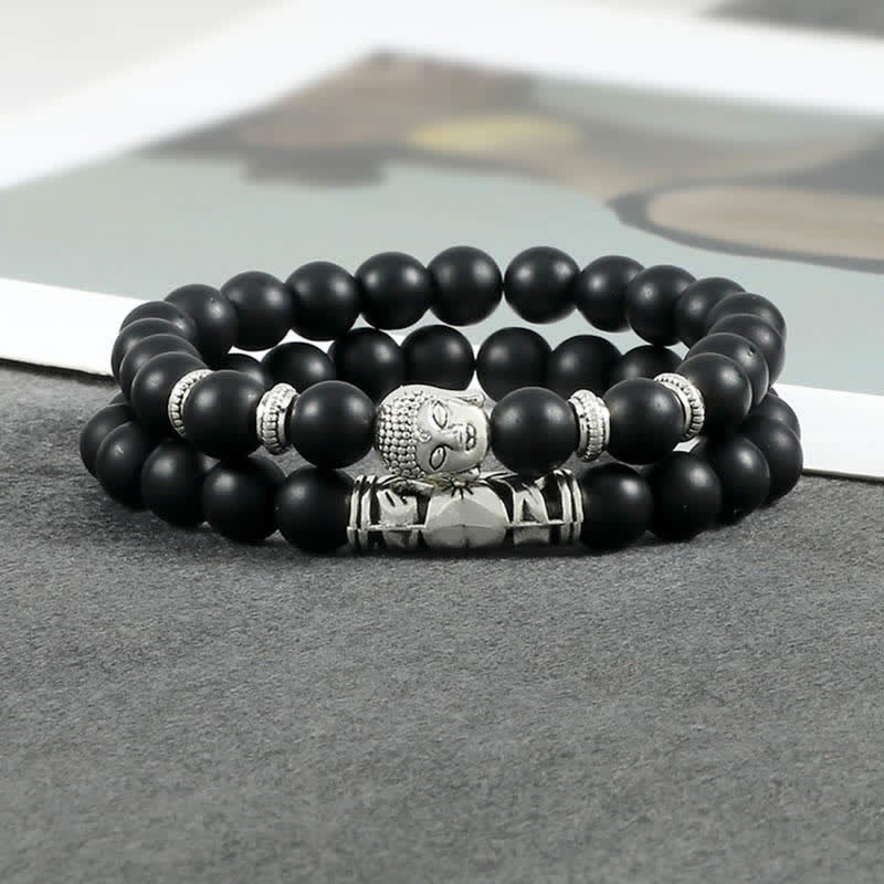 2Pcs Natural Crystal Agate mystic zen Protection Bracelet