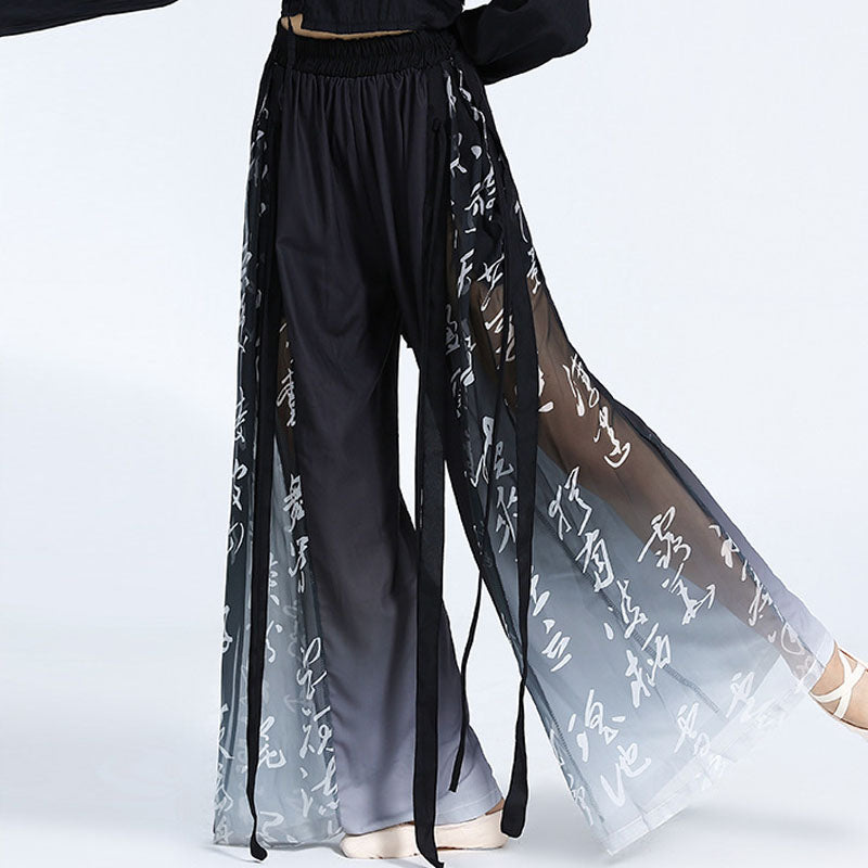 2Pcs Classical Dance Clothing Zen Tai Chi Meditation Clothing Cotton Top Pants Women's Set