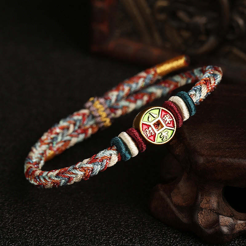 ???A Flash Sale-  Colorful Rope Wealth Comes From All Directions Handmade Eight Thread Peace Knot Luck Bracelet