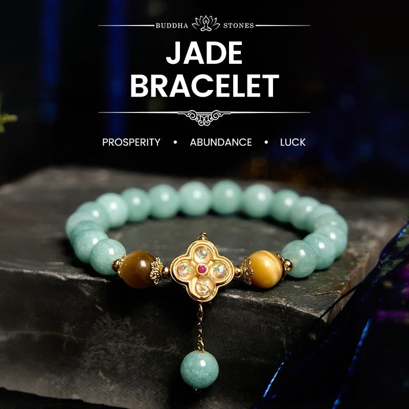 Jade Yellow Tiger Eye Prosperity Bracelet