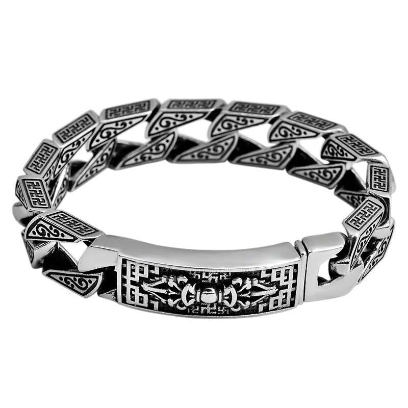 Tibetan Om Mani Padme Hum Dorje Vajra Swastika Carved Purity Bracelet