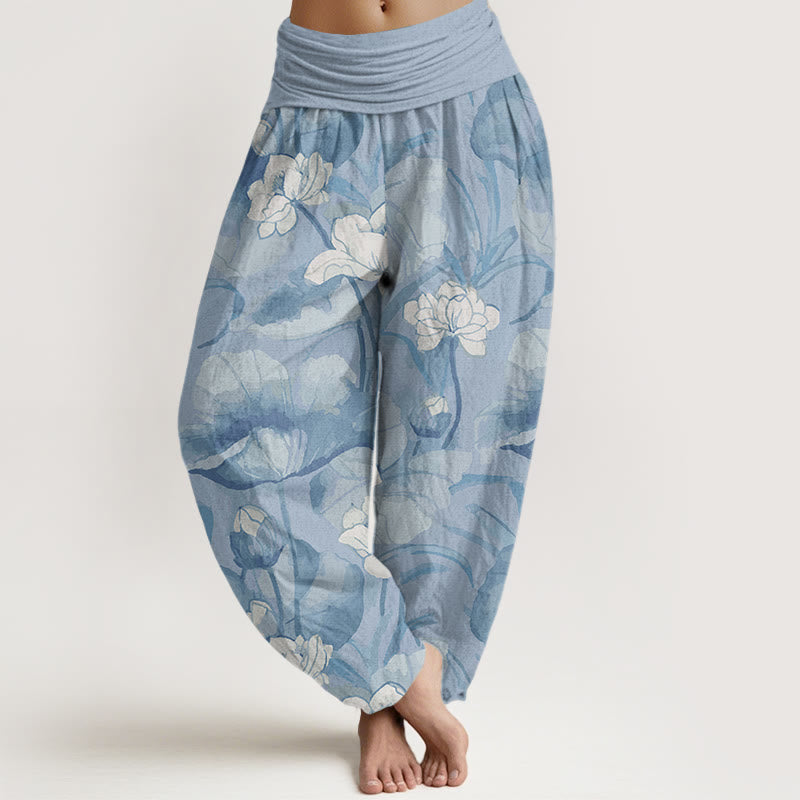 Lotus Design Women's Elastic Waist Harem Pants