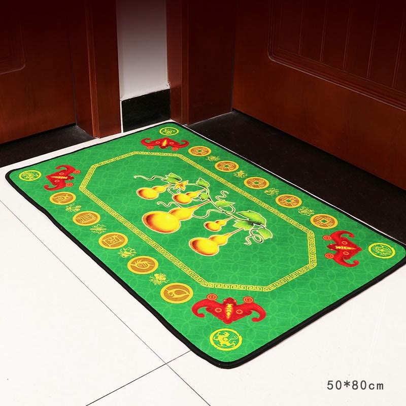 Five Elements Lucky Crane Gourd Kirin Dragon Axe Nine Koi Fish Non-slip Foot Pad Doormat