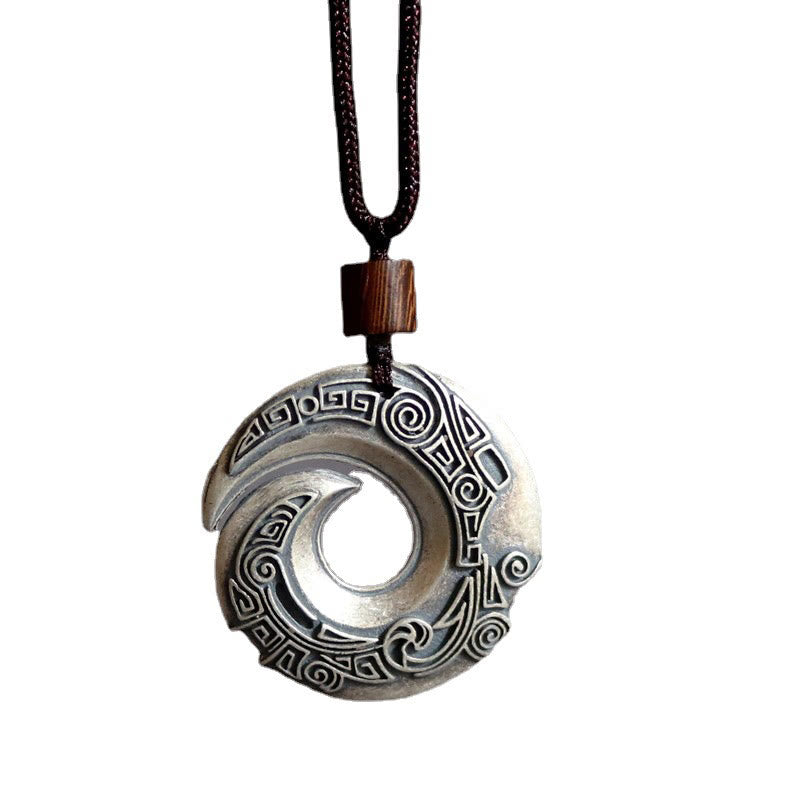 One's Luck Improves Design Pattern Copper Luck Necklace Pendant