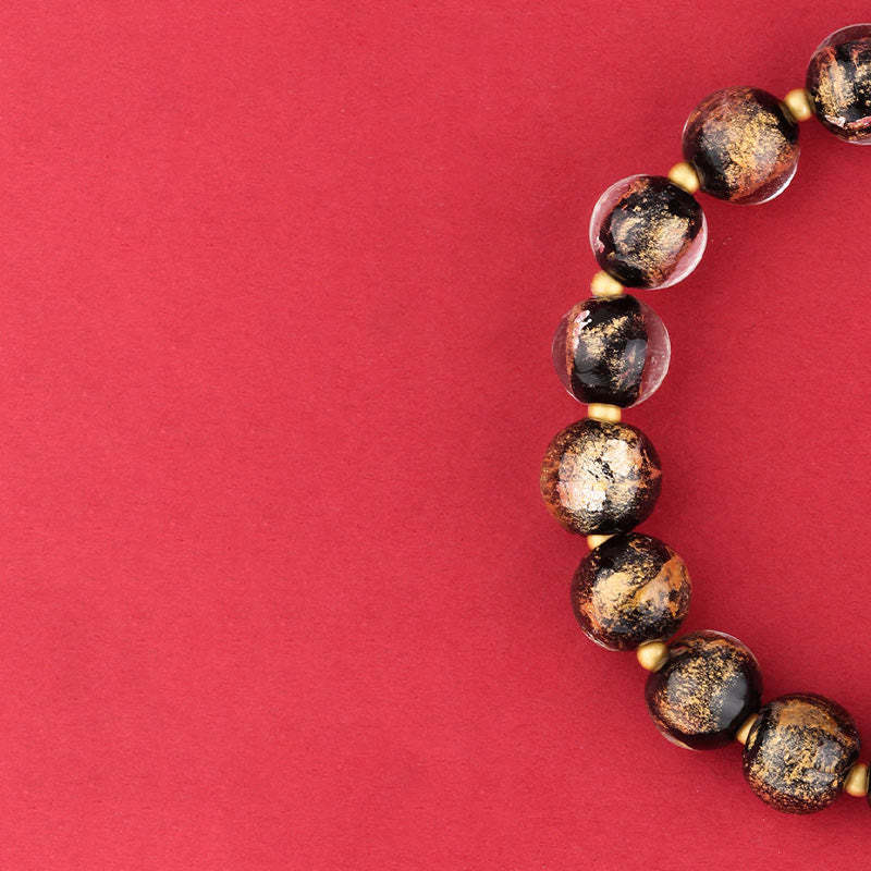 Tibet Om Mani Padme Hum Fu Character Gourd Charm Lotus Liuli Glass Bead Luck Bracelet