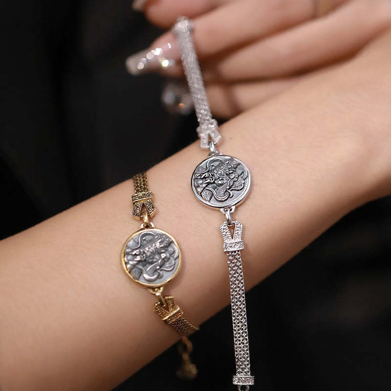 Tibetan 925 Sterling Silver Zakiram Goddess of Wealth Blessing Protection Bracelet
