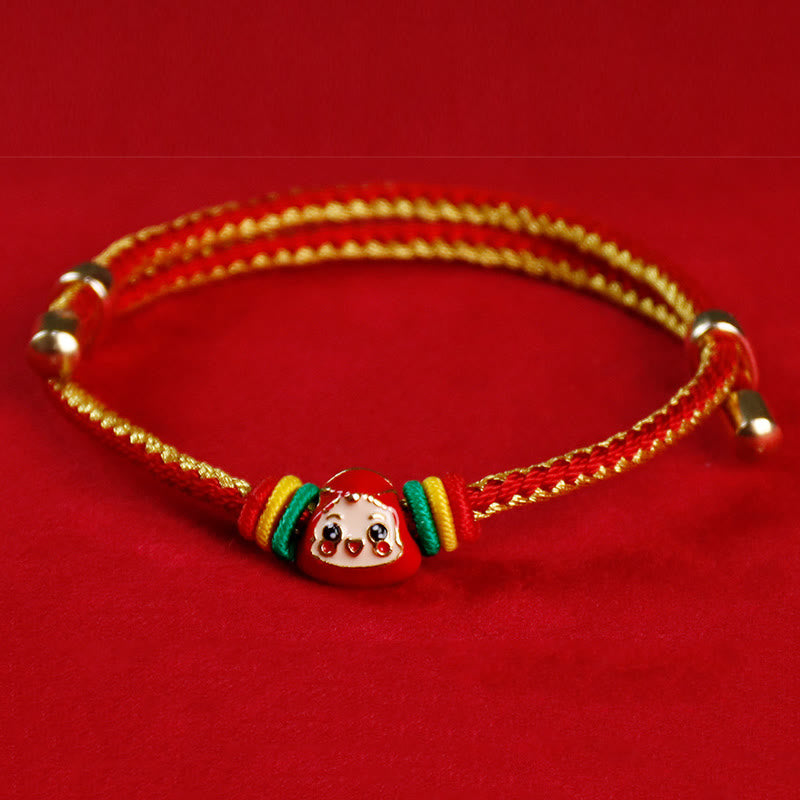 Colorful Rope Zongzi Pattern Fu Character Luck Handmade Bracelet