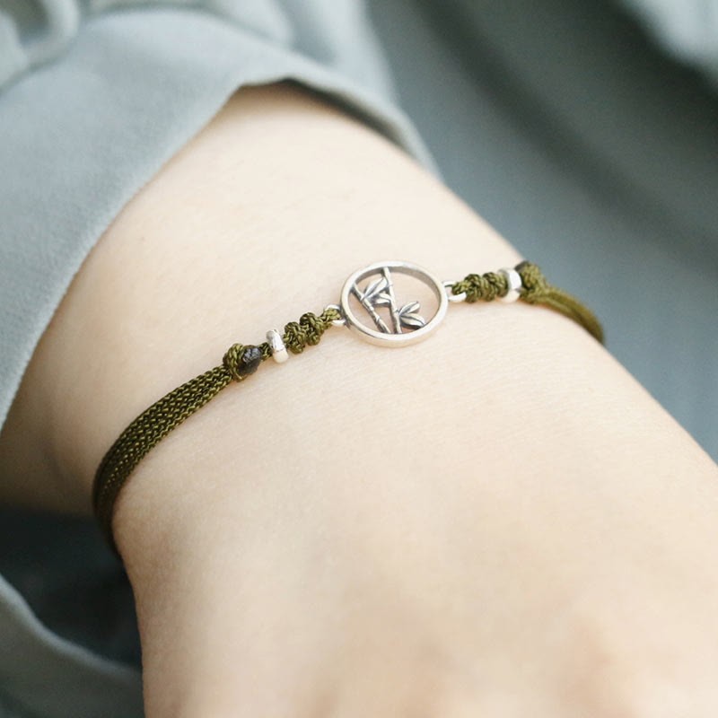 925 Sterling Silver Bamboo Luck String Bracelet