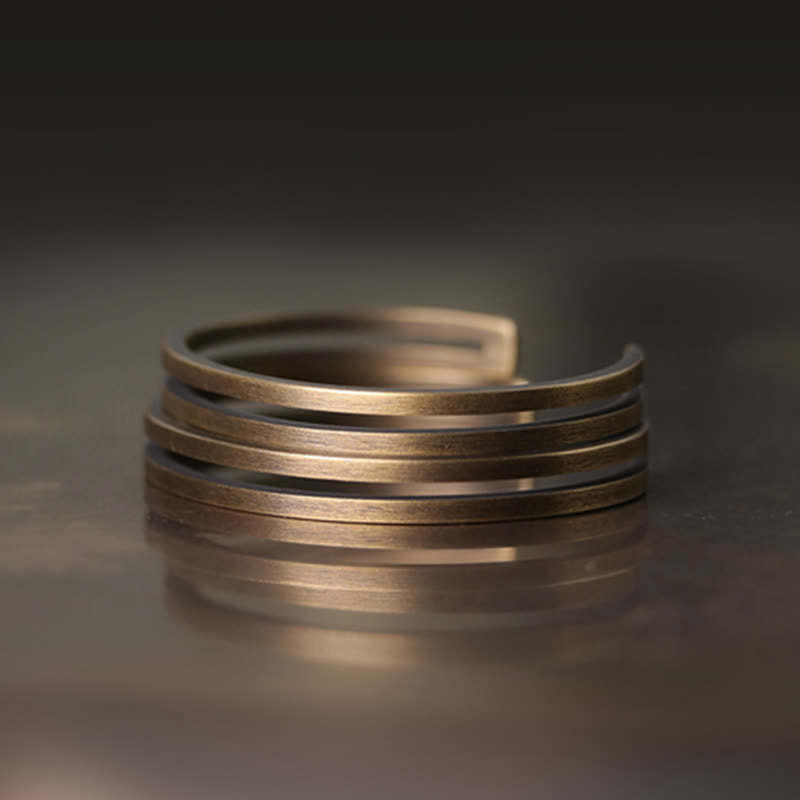 Rustic Copper Luck Viking Cuff Bracelet