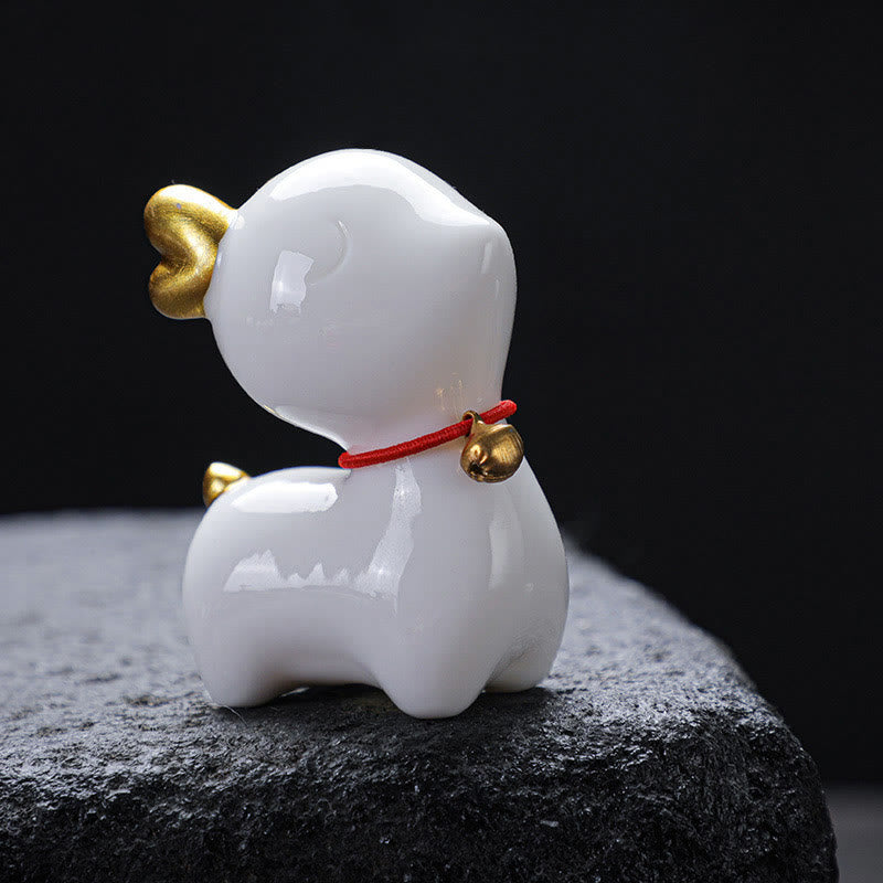 Mini Deer Tea Pet Ceramic Home Desk Figurine Decoration
